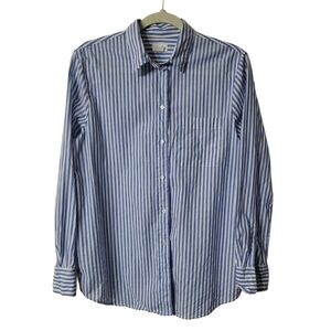 J. Crew Blue and White Casual Button Down Shirt Size Small